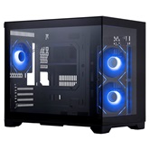 Корпус 1STPLAYER MEGAVIEW MV6-TP ARGB Black / mATX / 3x120mm ARGB fans / MV6-TP-BK-2FC7R-1FC7