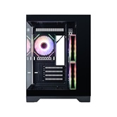 Корпус 1STPLAYER MEGAVIEW MV6-TP ARGB Black / mATX / 3x120mm ARGB fans / MV6-TP-BK-2FC7R-1FC7
