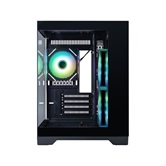 Корпус 1STPLAYER MEGAVIEW MV6-TP ARGB Black / mATX / 3x120mm ARGB fans / MV6-TP-BK-2FC7R-1FC7