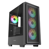 Корпус Powercase Mistral AY4B ARGB, Tempered Glass, 4x 120mm ARGB Fans, чёрный, ATX  (CMAYB-A4)