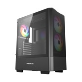 Корпус Powercase Mistral AY3B ARGB, Tempered Glass, 2x 140mm +1x 120mm ARGB Fans, чёрный, ATX  (CMAYB-A3)