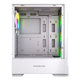 Корпус Powercase Mistral AZ4W ARGB, Tempered Glass, 4x 120mm ARGB Fans, белый, ATX  (CMAZW-A4)