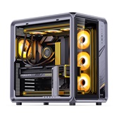 Корпус JONSBO Jonsplus BO400, TG (aquarium), mini-ITX, mATX, ATX, серый