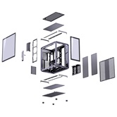 Корпус JONSBO Jonsplus BO400, TG (aquarium), mini-ITX, mATX, ATX, серый