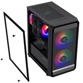 Корпус XASTRA  A303M 3FRGB Black mATX/Mesh/ tempered glass / 2x140mm + 1x120mm  FRGB fans/ A303M-2FC14F-1FC12F