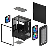 Корпус XASTRA  A303M 3FRGB Black mATX/Mesh/ tempered glass / 2x140mm + 1x120mm  FRGB fans/ A303M-2FC14F-1FC12F
