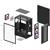 Корпус XASTRA  A406 4ARGB Black ATX/Mesh/ tempered glass / 4x120mm ARGB PWM fans/ A406-4FC12A