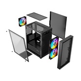 Корпус XASTRA  A305M 3FRGB Black mATX/Mesh/ tempered glass / 2x140mm + 1x120mm FRGB fans/ A305M-2FC14F-1FC12F