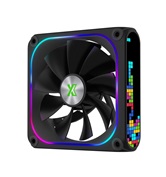 Вентилятор  дополнительный  XASTRA FZ120B ARGB single pack 120x120x28мм ( PWM, FDB, ARGB, Matrix screen, Daisy-chain соединение , 0-2000 rpm, black)  BOX
