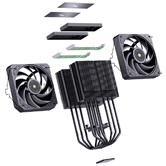 Кулер JONSBO HX6280 Black LGA1851/1700/1200/115X/AM5/AM4 (8шт/кор, TDP 280W, PWM, 130mm Black Fan*1, 120mm Black Fan*1, 6 тепловых трубок, медная база, черный, 4-pin) Retail