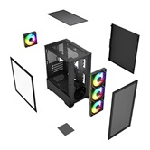 Корпус Powercase Mistral Micro B315, Tempered Glass, 4x 120mm ARGB PWM Fan, чёрный, mATX  (CMMB315-A4)