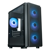 Корпус XASTRA  A402M 4ARGB Black mATX/Mesh/full-size TG/ 4x120mm ARGB PWM fans/ A402M-4FC12A-BK