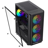 Корпус XASTRA  A402M 4ARGB Black mATX/Mesh/full-size TG/ 4x120mm ARGB PWM fans/ A402M-4FC12A-BK