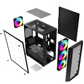 Корпус XASTRA  A402M 4ARGB Black mATX/Mesh/full-size TG/ 4x120mm ARGB PWM fans/ A402M-4FC12A-BK