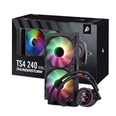 Система водяного охлаждения 1STPLAYER TS4 240 Black / 2x120mm, ARGB, IPS display / TS4-240-BK
