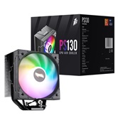 Кулер 1STPLAYER PS130 Black / 2HPx6mm + 2HPx8mm, 220W TDP, single tower, 1x130mm ARGB fan, 500-1600 RPM, 78 CFM, 32.3 dBA / PS130-BK