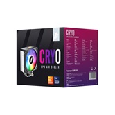 Кулер 1STPLAYER CRYO CY12L Black / 4HPx6mm, single tower, 1x120mm ARGB fan, 750-1900 RPM, 57.6 CFM, 38.2 dBA / CY12L-BK