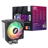 Кулер 1STPLAYER CRYO CY12L Black / 4HPx6mm, single tower, 1x120mm ARGB fan, 750-1900 RPM, 57.6 CFM, 38.2 dBA / CY12L-BK