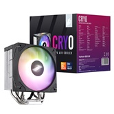 Кулер 1STPLAYER CRYO CY12L Black / 4HPx6mm, single tower, 1x120mm ARGB fan, 750-1900 RPM, 57.6 CFM, 38.2 dBA / CY12L-BK