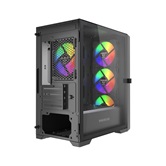 Корпус Powercase ByteFlow Micro Black LE, Tempered Glass, 4х 120mm ARGB PWM fans, чёрный, mATX  (CAMBFB-A4-LE)