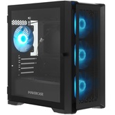 Корпус Powercase ByteFlow Micro Black LE, Tempered Glass, 4х 120mm ARGB PWM fans, чёрный, mATX  (CAMBFB-A4-LE)