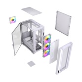 Корпус Powercase ByteFlow Micro White LE, Tempered Glass, 4х 120mm ARGB PWM fans, белый, mATX  (CAMBFW-A4-LE)