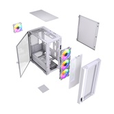 Корпус Powercase ByteFlow Micro White LE, Tempered Glass, 4х 120mm ARGB PWM fans, белый, mATX  (CAMBFW-A4-LE)