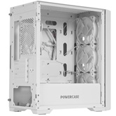 Корпус Powercase Alisio Micro X4W V2 LE, Tempered Glass, 4х 120mm ARGB PWM fans, белый, mATX  (CAMCXW-A4-LE)