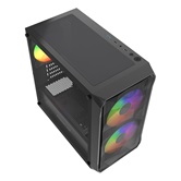 Корпус Powercase Mistral Micro A3B ARGB V2, Tempered Glass, 2x 140mm ARGB PWM+1x 120mm ARGB PWM, чёрный, mATX  (CMMAB-A3-V2)