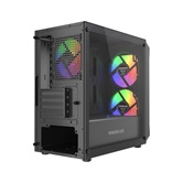 Корпус Powercase Mistral Micro A3B ARGB V2, Tempered Glass, 2x 140mm ARGB PWM+1x 120mm ARGB PWM, чёрный, mATX  (CMMAB-A3-V2)