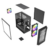 Корпус Powercase Mistral Micro A3B ARGB V2, Tempered Glass, 2x 140mm ARGB PWM+1x 120mm ARGB PWM, чёрный, mATX  (CMMAB-A3-V2)