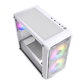 Корпус Powercase Mistral Micro A3W ARGB V2, Tempered Glass, 2x 140mm ARGB PWM+1x 120mm ARGB PWM, белый, mATX  (CMMAW-A3-V2)