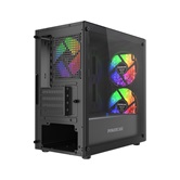 Корпус Powercase Mistral Micro D3B ARGB V2, Tempered Glass, 2x 140mm ARGB PWM+1x 120mm ARGB PWM, чёрный, mATX  (CMMDB-A3-V2)