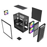 Корпус Powercase Mistral Micro D3B ARGB V2, Tempered Glass, 2x 140mm ARGB PWM+1x 120mm ARGB PWM, чёрный, mATX  (CMMDB-A3-V2)