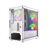 Корпус Powercase Mistral Micro D3W ARGB V2, Tempered Glass, 2x 140mm ARGB PWM+1x 120mm ARGB PWM, белый, mATX  (CMMDW-A3-V2)