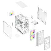Корпус Powercase Mistral Micro D3W ARGB V2, Tempered Glass, 2x 140mm ARGB PWM+1x 120mm ARGB PWM, белый, mATX  (CMMDW-A3-V2)