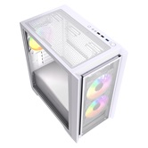 Корпус Powercase Alisio Micro Z3W ARGB V2, Tempered Glass, 3x 120mm ARGB fan, белый, mATX  (CAMZW-A3-V2)