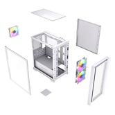 Корпус Powercase Alisio Micro Z3W ARGB V2, Tempered Glass, 3x 120mm ARGB fan, белый, mATX  (CAMZW-A3-V2)