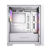 Корпус Powercase Alisio Micro Z3W ARGB V2, Tempered Glass, 3x 120mm ARGB fan, белый, mATX  (CAMZW-A3-V2)