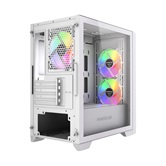 Корпус Powercase Alisio Micro Z3W ARGB V2, Tempered Glass, 3x 120mm ARGB fan, белый, mATX  (CAMZW-A3-V2)
