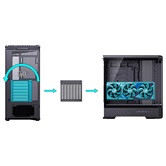 Корпус JONSBO D400 Black, TG (aquarium), mini-ITX, mATX, ATX, черный