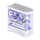 Корпус JONSBO D400 White, TG (aquarium), mini-ITX, mATX, ATX, белый