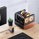 Корпус JONSBO V12 Black, TG (aquarium), 2x120mm ARGB Fan, mini-ITX, mATX, черный