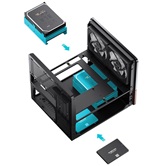 Корпус JONSBO V12 Black, TG (aquarium), 2x120mm ARGB Fan, mini-ITX, mATX, черный