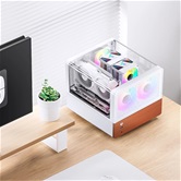 Корпус JONSBO V12 White, TG (aquarium), 2x120mm ARGB Fan, mini-ITX, mATX, белый