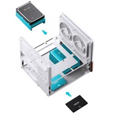 Корпус JONSBO V12 White, TG (aquarium), 2x120mm ARGB Fan, mini-ITX, mATX, белый