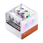 Корпус JONSBO V12 White, TG (aquarium), 2x120mm ARGB Fan, mini-ITX, mATX, белый