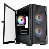 Корпус 1STPLAYER DK D4-M FRGB Black / mATX / 2x140mm & 1x120mm FRGB fans / D4-M-BK-2F1P-1F1