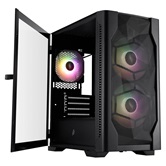 Корпус 1STPLAYER DK D4-M ARGB Black / mATX / 2x140mm & 1x120mm ARGB fans / D4-M-BK-2F7-14-1F7