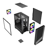 Корпус Powercase Mistral Micro A12B, Tempered Glass, 3x120mm FRGB fan, чёрный, mATX  (CMMA12B-L3)